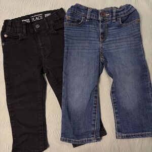 The Children's Place Kids' Black Skinny Jeans & Blue Denim Jeans Set
